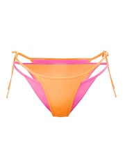 Victoria's Secret PINK Vitamin C Orange and Pink Double Layer Bikini Bottom - Image 3 of 3