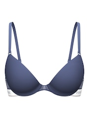 Victoria's Secret PINK Dusty Iris Blue Super Push Up Mesh Bra - Image 3 of 4