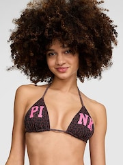 Victoria's Secret PINK Brown Leopard Triangle Bikini Top - Image 1 of 2
