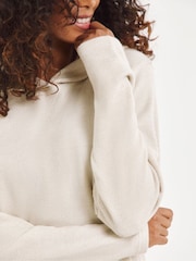 Simply Be Cream Pretty Secrets Ribbed Hooded Lounge Set - Image 4 of 4