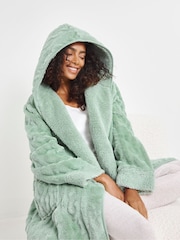 Simply Be Green Oversized Pretty Secrets Fleece Cardigan - Image 1 of 4