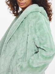 Simply Be Green Oversized Pretty Secrets Fleece Cardigan - Image 3 of 4
