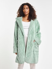 Simply Be Green Oversized Pretty Secrets Fleece Cardigan - Image 4 of 4