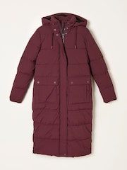 Rojo burdeos - FatFace Longline Puffer Coat - Imagen 1 de 1