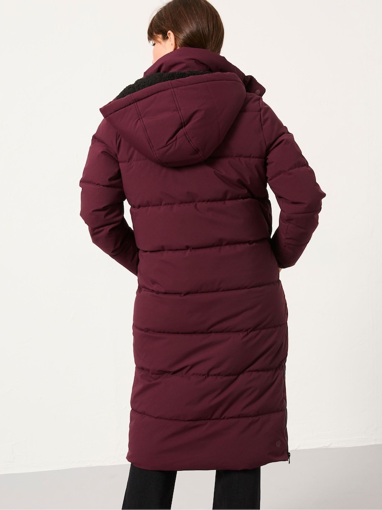 FatFace Harley Burgundy Red Longline Puffer Coat - Image 2 of 6 FatFace Harley Burgundy Red Longline Puffer Coat - Image 2 of 6