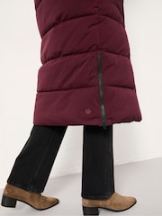 FatFace Harley Burgundy Red Longline Puffer Coat - Image 5 of 6