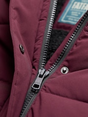 FatFace Harley Burgundy Red Longline Puffer Coat - Image 7 of 7
