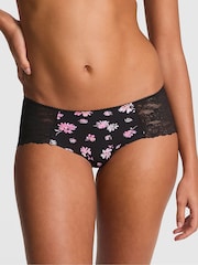 Victoria's Secret PINK Black Floral Lace Hipster Knickers - Image 1 of 3