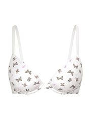 PINK White Butterfly Print Super Push Up Super Push Up Bra - Image 3 of 4