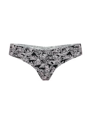 Victoria's Secret Black Sketch Floral Thong Knickers - Image 3 of 3