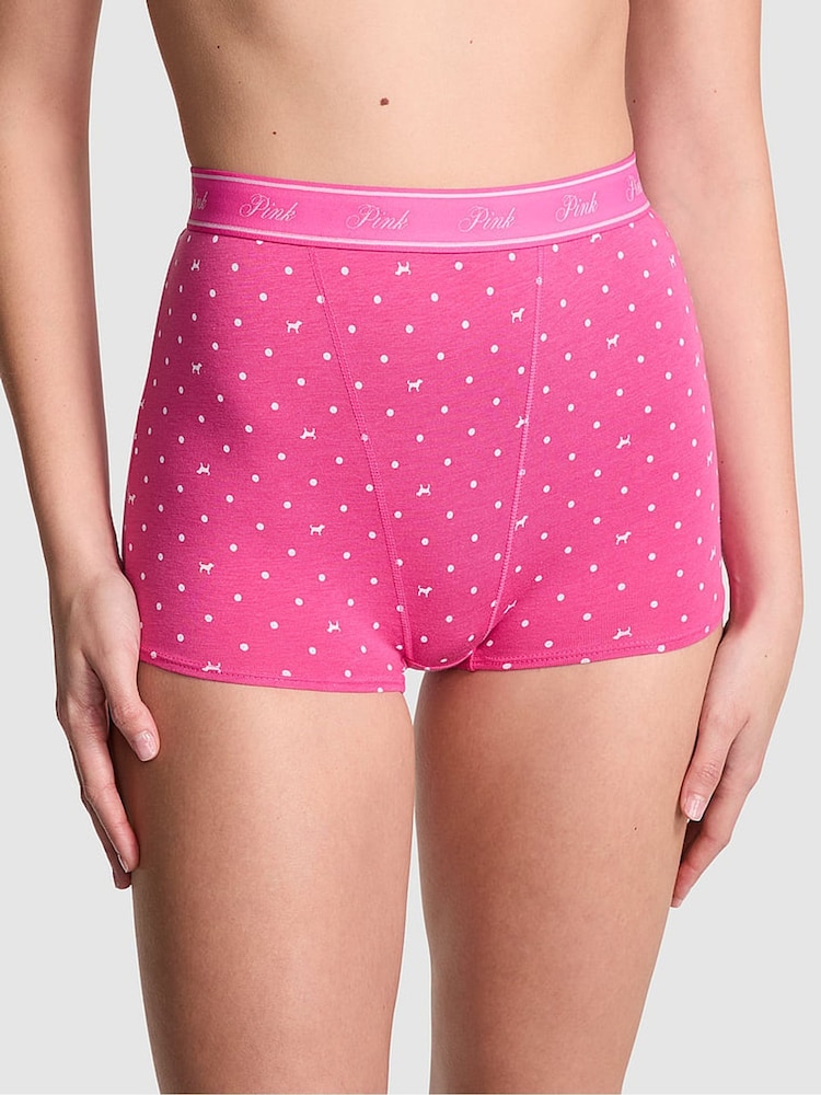 Victoria's Secret PINK Pink Gossip Dot Short Cotton Logo Knickers - Image 1 of 2