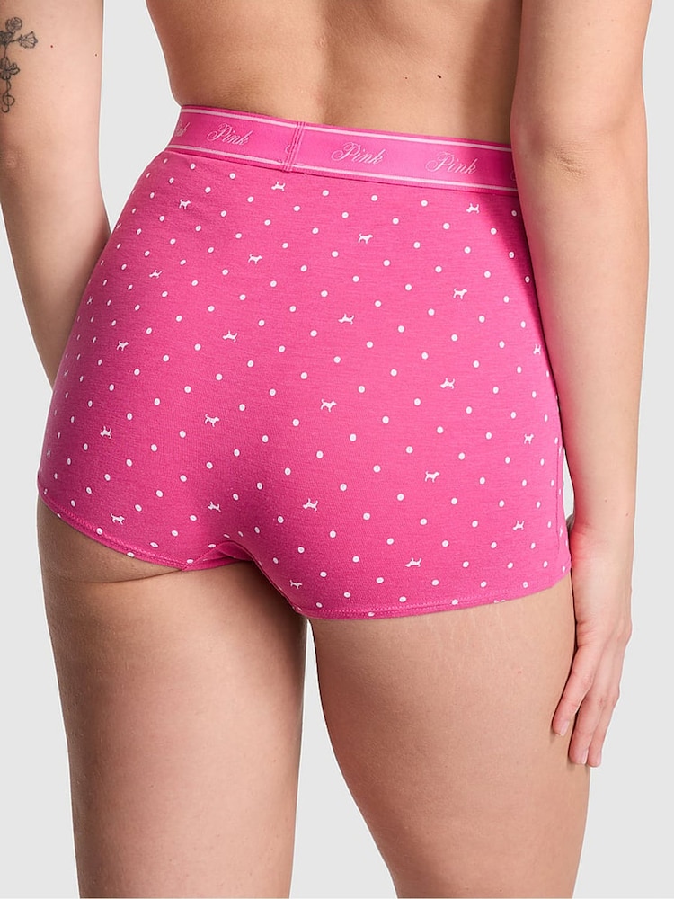 Victoria's Secret PINK Pink Gossip Dot Short Cotton Logo Knickers - Image 2 of 2