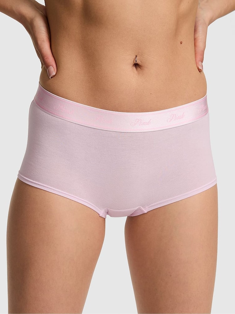Victoria's Secret PINK Pink Tulip Short Cotton Logo Knickers - Image 1 of 3