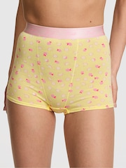 Victoria's Secret PINK Mellow Yellow High Waist Cotton Logo Boyshort Knickers - Image 1 of 2