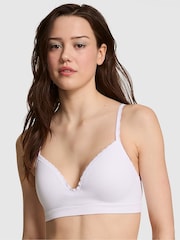 Victoria's Secret PINK White Non Wired Push Up Seamless Rib Bralette - Image 1 of 2