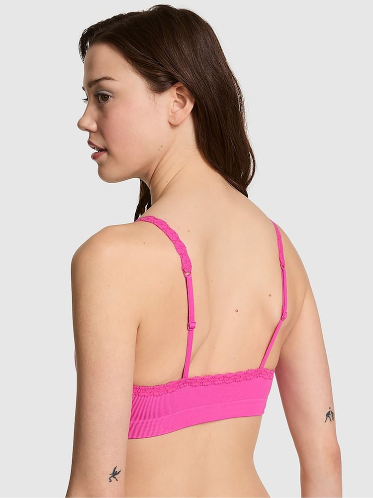 Victoria's Secret PINK Pink Gossip Non Wired Push Up Seamless Rib Bralette - Image 2 of 2