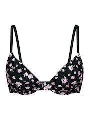 Victoria's Secret PINK Black Floral Print Push Up Bra - Image 3 of 4