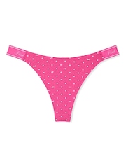 Victoria's Secret PINK Pink Gossip Dot Thong Cotton Logo Knickers - Image 3 of 3