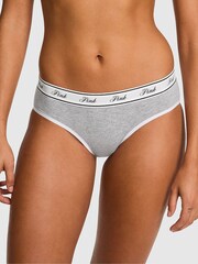 Victoria's Secret PINK Medium Heather Grey Hipster Cotton Logo Knickers - Image 1 of 2