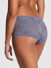 Victoria's Secret PINK Dusty Iris Blue Short Floral Lace Knickers - Image 2 of 4
