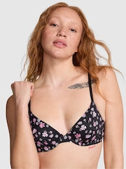 Victoria's Secret PINK Black Floral Print T Shirt Bra - Image 1 of 5