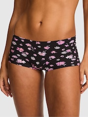 Victoria's Secret PINK Black Floral Short Knickers - Image 1 of 3