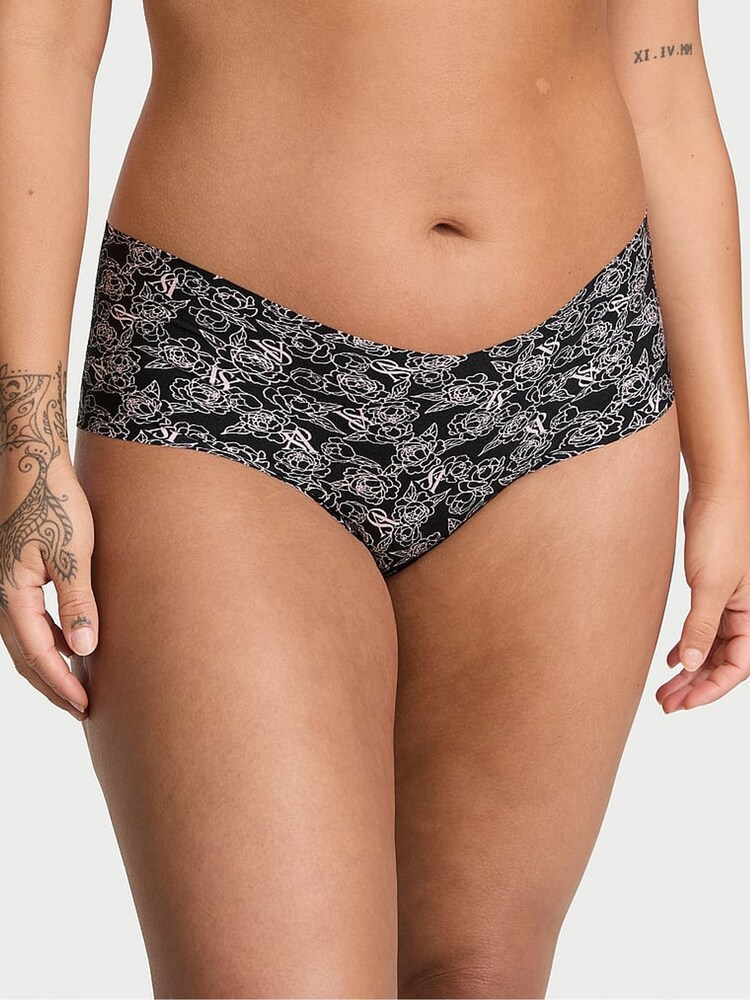Victoria's Secret Black Sketch Floral Cheeky Knickers - Image 1 of 3