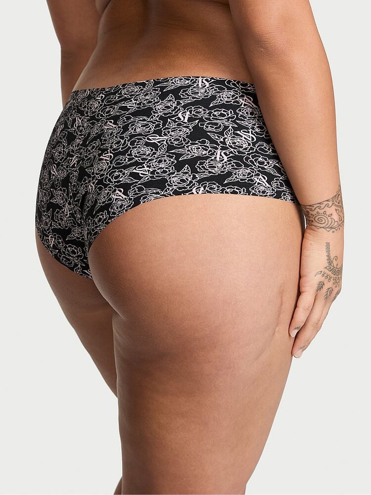Victoria's Secret Black Sketch Floral Cheeky Knickers - Image 2 of 3