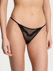 Victoria's Secret Black Bikini Sheer Shine Lace Knickers - Image 1 of 2