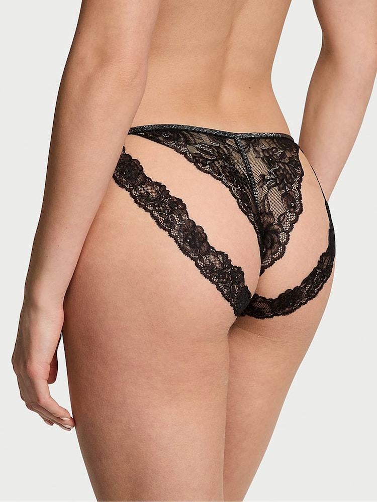 Victoria's Secret Black Bikini Sheer Shine Lace Knickers - Image 2 of 2