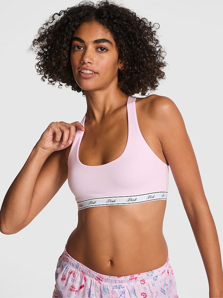 Victoria's Secret PINK Pink Tulip Racerback Scoop Low Impact Bralette - Image 1 of 2