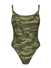 Victoria's Secret PINK Green Camo Low Back One Piece - Image 3 of 3