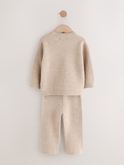 Neutral Knitted NYC Varsity Jumper and Joggers Set (3mths-7yrs) - Image 6 of 9