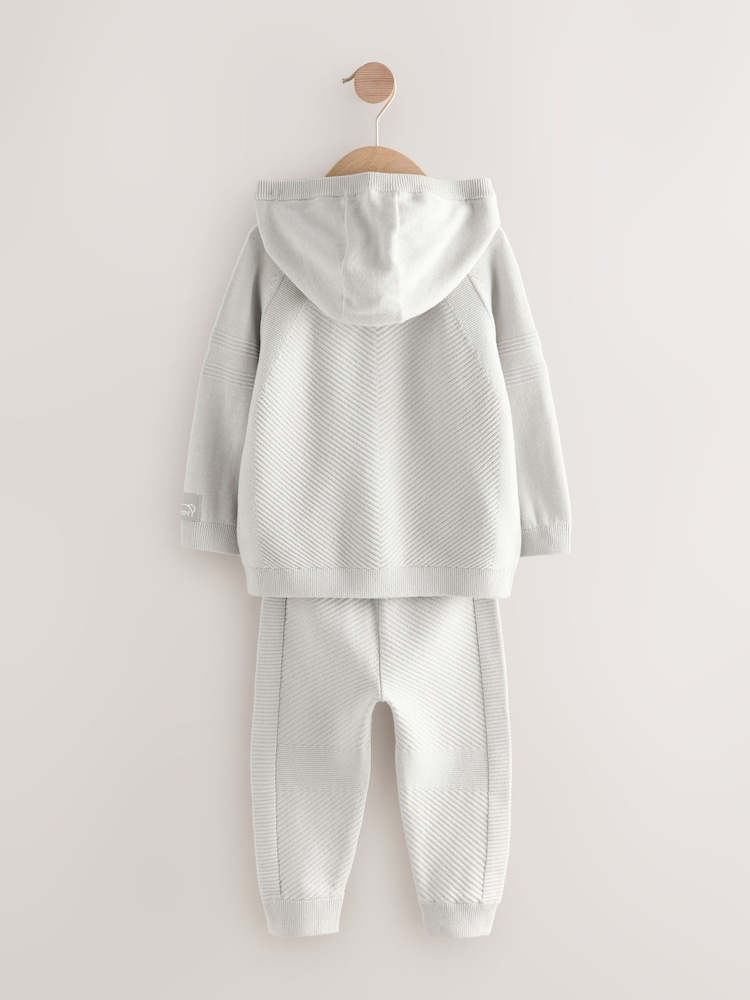 Light Grey Knitted Hoodie and Leggings Set (3mths-7yrs) - Image 2 of 5