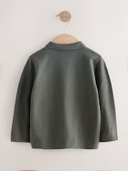 Dark Green Cable Knit Polo Shirt (3mths-7yrs) - Image 2 of 4