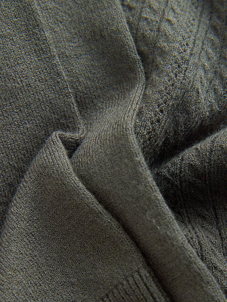 Dark Green Cable Knit Polo Shirt (3mths-7yrs) - Image 4 of 4 Dark Green Cable Knit Polo Shirt (3mths-7yrs) - Image 4 of 4