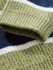 Green/Blue Knitted Stripe Rugby Polo Shirt (3mths-7yrs) - Image 4 of 4