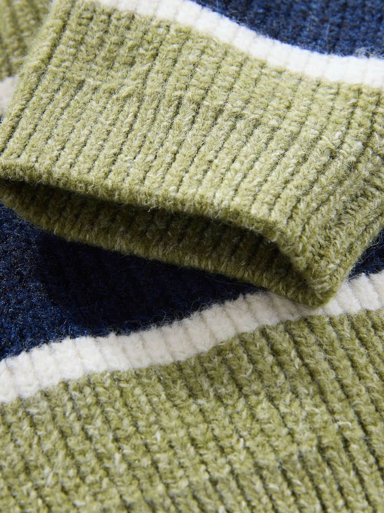 أخضر/أزرق - قميص بولو رغبي مخطط محبوك (3شهور -7سنوات) - صورة 7 من 7