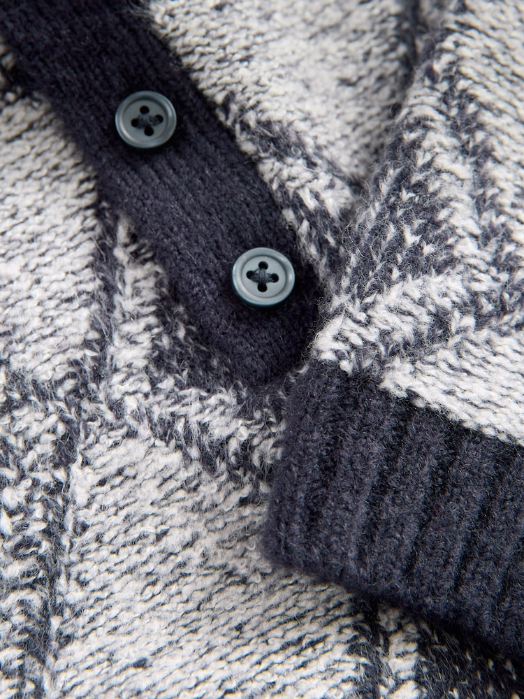 Navy Blue Argyle Knitted Polo Jumper (3mths-7yrs) - Image 4 of 4
