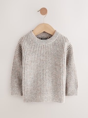 Neutral Knitted Crew Neck Jumper (3mths-7yrs) - Image 5 of 8