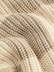 Neutral Checkerboard Knitted Crew Neck Jumper (3mths-7yrs) - Image 3 of 4