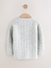 Grey Knitted Henley Jumper (3mths-7yrs) - Image 2 of 4