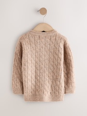 Neutral Knitted Henley Jumper (3mths-7yrs) - Image 2 of 4