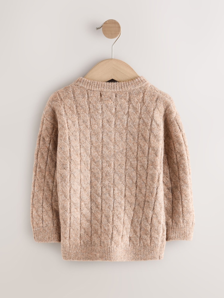 Neutral Knitted Henley Jumper (3mths-7yrs) - Image 2 of 4