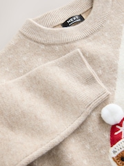 Neutral Gingerbread House Knitted Christmas Jumper (3mths-7yrs) - Image 6 of 7