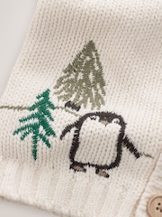 Cream Penguin Pattern Christmas Cardigan (3mths-7yrs) - Image 9 of 10