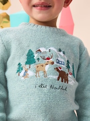 Azul mineral - Suéter navideño de punto (3 meses - 7 años) - Imagen 4 de 8