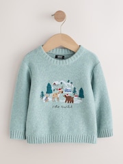 Azul mineral - Suéter navideño de punto (3 meses - 7 años) - Imagen 5 de 8