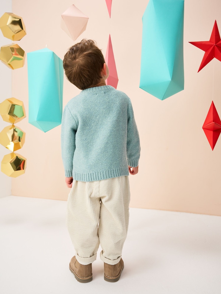 Pull Garçon NEXT Bleu Coton - Taille 7 Ans - Manches Longues