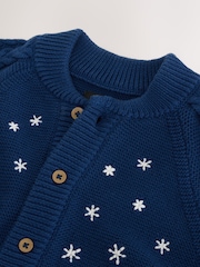 Navy Blue Pattern Christmas Cardigan (3mths-7yrs) - Image 7 of 9